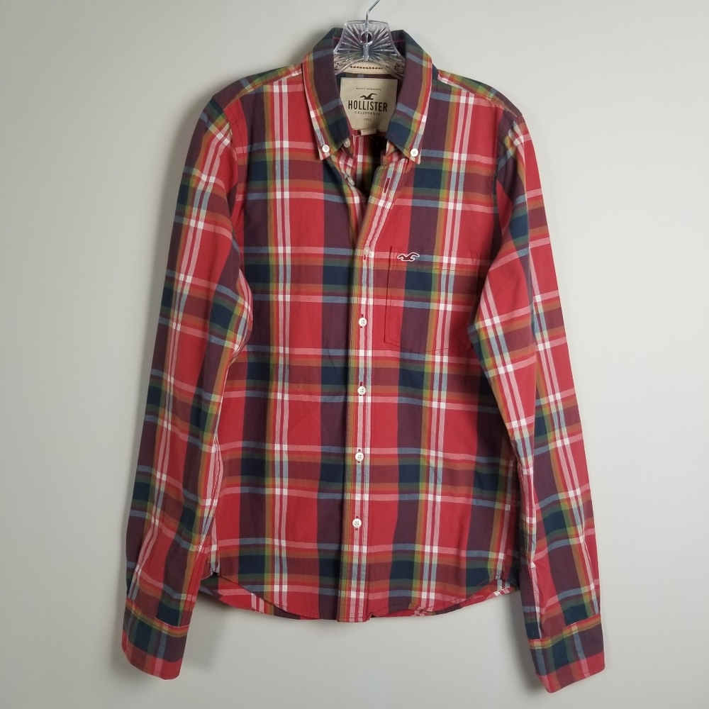 Hollister Plaid Long Sleeve Shirt Medium NWOT